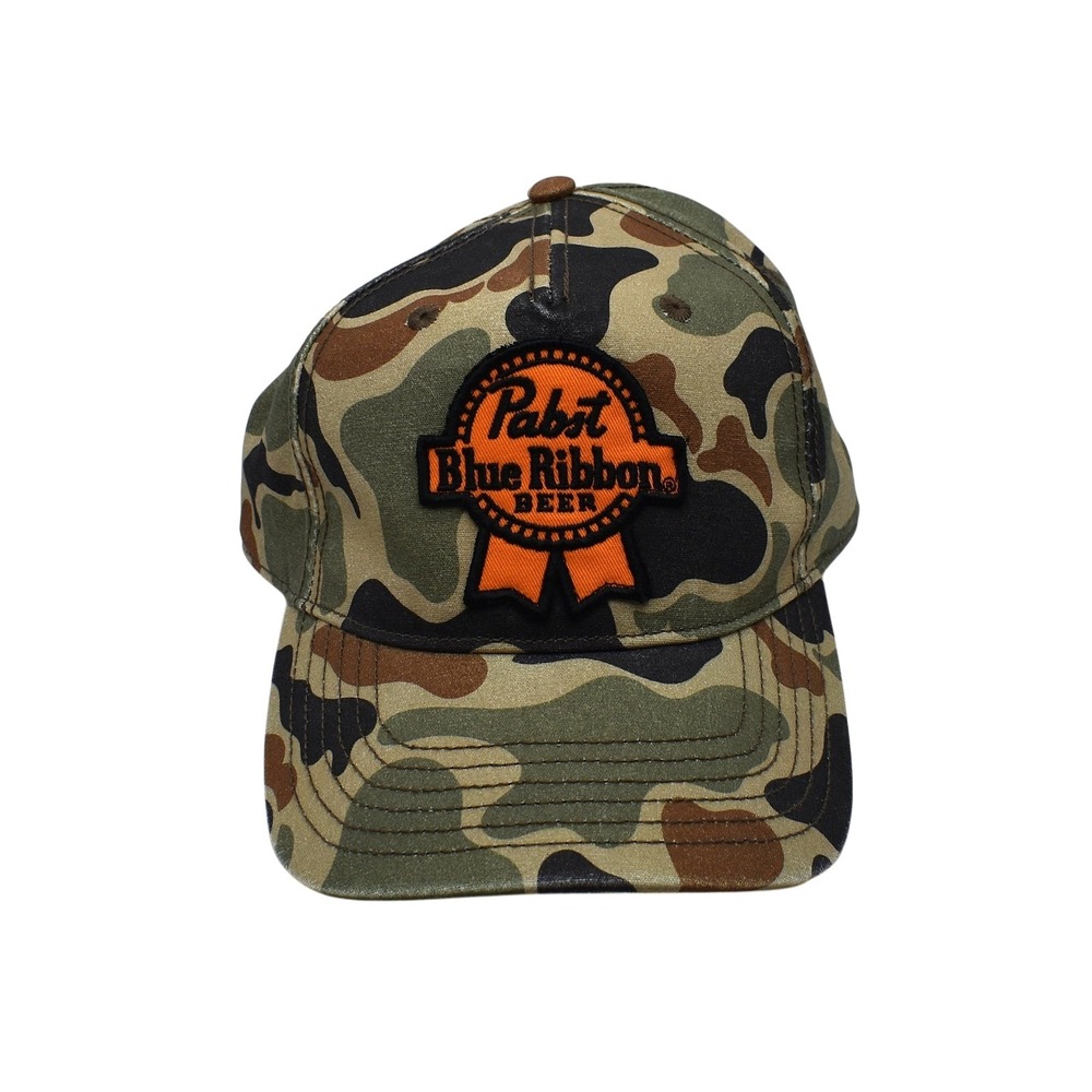 Pabst Blue Ribbon PBR‎ Beer Patch Camo Snapback Hat Cap Adjustable One Size NWT
